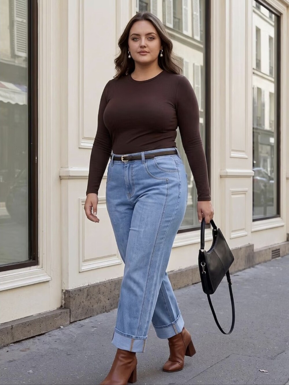 High-Rise Straight Leg Women Jeans in Light Blue